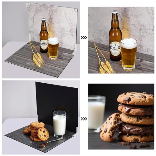 Food Photography Backdrop Kit, 16.5 x 11.7 in, 10 Double-Sided Backdrops - color: textured color
