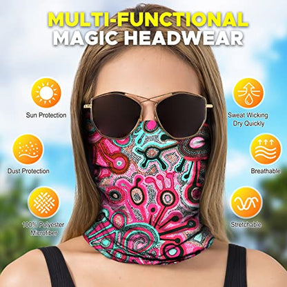 JOEYOUNG Headwear, Bandana, Neck Gaiter Head Wrap Headband Balaclava Magic Scarf - color: A-boho 2