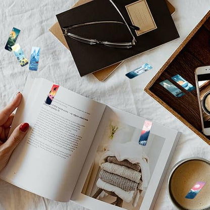 48 Pieces Magnetic Bookmarks Magnet Page Markers - Book Marks for Reading Women & Men with Storage Boxes - Cute Magnet Bookmark Clips for Reading Pleasure（Coconut Trees） - size: 48, style: Coconut Trees Style