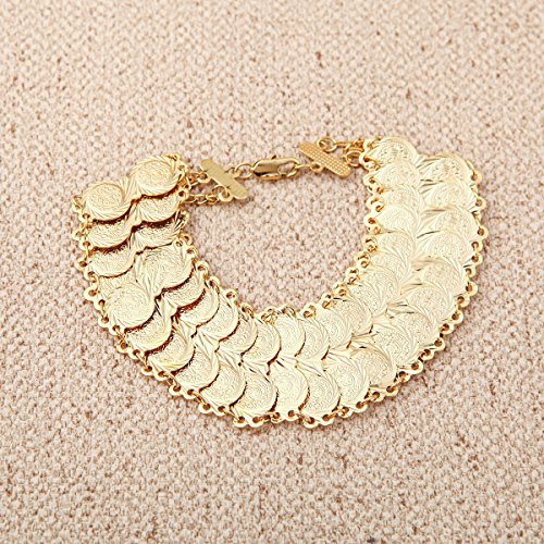 Small Cute Gold Plated Islamic Muslim Arab Money Coins Bracelet for Women Jewelry Bangle - style: Style B