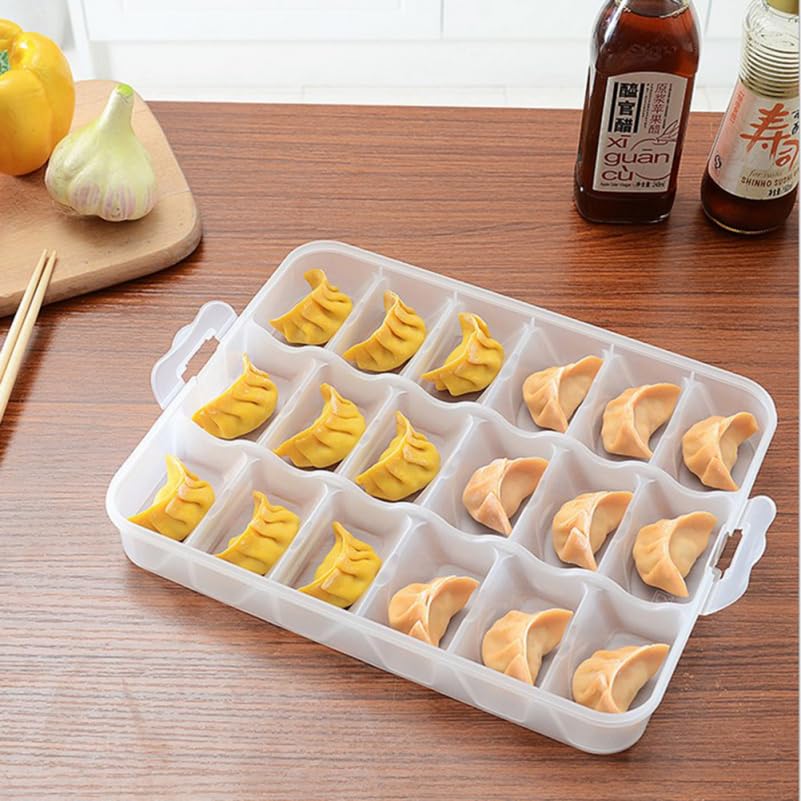 Zerodeko Food Storage Container Dumpling Organizer Stackable Portable Freezer Storage Containers Food Storage Box for Kitchen and Fridge (Transparent)