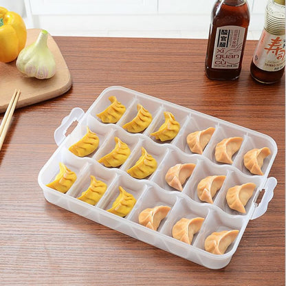 Zerodeko Food Storage Container Dumpling Organizer Stackable Portable Freezer Storage Containers Food Storage Box for Kitchen and Fridge (Transparent)