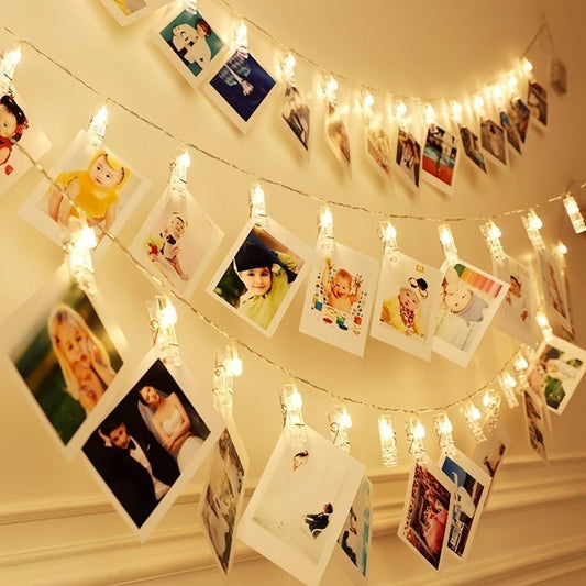 Clip Fairy Lights, 10 Ft Clip String Lights with 20 LED, (Warm White) - style: Style3