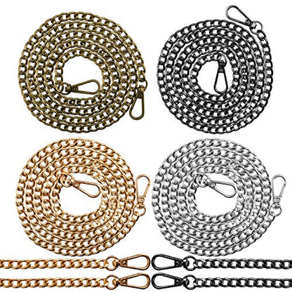 Purse Chain Replacement - 6 Pack DIY Shoulder Cross Body Bag Chains for Wallet, Handbag, Metal Hand Bag (47 Inch/pcs)