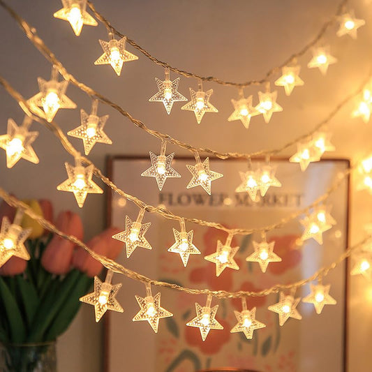 Star Fairy Lights, 20 Ft Star String Lights with 40 LED, (Warm White) - style: Style1