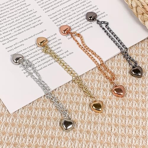 12 Pcs Magnetic Clothing Clips with Chain for Pants, Hems and Sleeves