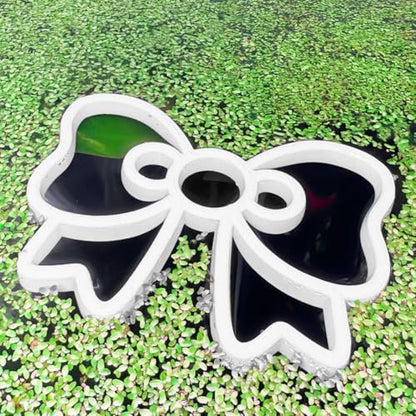 Fish Feeding Portal for Betta & Aquariums | Floating Food Ring & Breathing Window (Bow Shape + Mulitple Colors) (Black) - color: Black