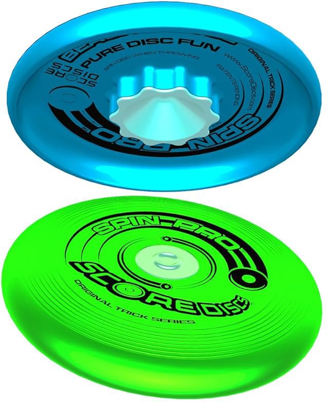 Beach & Pool Sports Disc. Throw with Precision! Spin Tricks! Soft and Durable, Waterproof, Floats, Play Anywhere! Spin & Splash Grip - Spin Zones - That's a Upgrade Your Fun! - color: Blue / Green