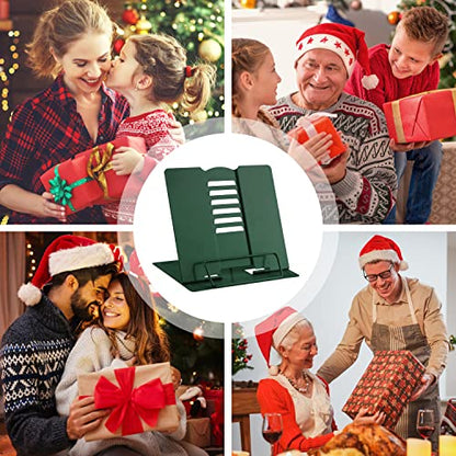 MSDADA Book Stand Metal Reading Rest Book Holder Adjustable Cookbook Documents Holder Portable Sturdy Bookstands for Recipes Textbooks Tablet Music Books with Page Clips (Military Green) - color: Military Green