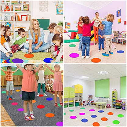 60 Pcs Poly Vinyl Spot Markers Rubber Floor Dots Non Slip Agility Markers Flat Field Cones for PE Gym Classes, Classroom Activities and Games, Soccer Basketball Sports Speed Agility Training - size: 9inch