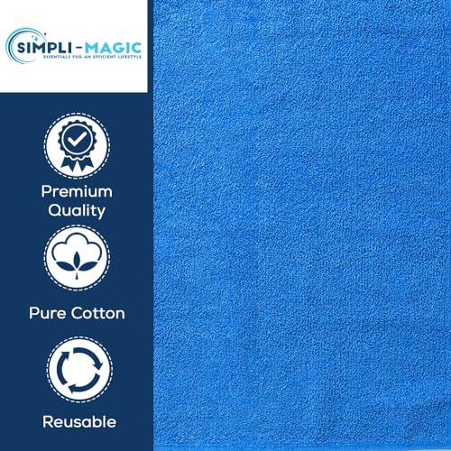 Simpli-Magic Cotton Hand Towels, 12 Pack, 16” x 27”, Blue - color: Blue