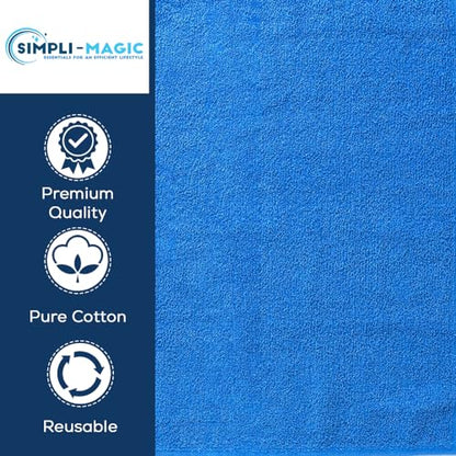 Simpli-Magic Cotton Hand Towels, 12 Pack, 16” x 27”, Blue - color: Blue
