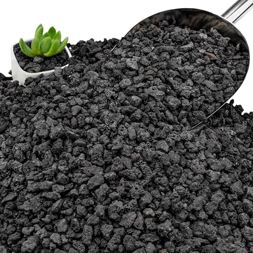 NUPICK 20lb Black Lava Rocks for Plants, Succulent Potting Soil Amendments | 3/8" Decorative Lava Rocks for Fire Pit, Volcanic Gravel for Aquarium, Natural Pebbles Pumice for Cactus, Vase, Top Dressing - color: Black, size: 20 Lb