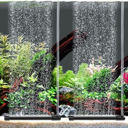 hygger Aquarium Bubble Curtain Wall, Quiet Fish Tank Air Stone with Accessories, High Dissolved Aquarium Bubbler Oxygen Diffuser Decoration for Freshwater & Saltwater - size: 2-PACK 7.9-IN