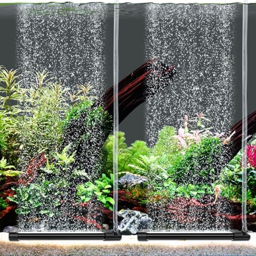 hygger Aquarium Bubble Curtain Wall, Quiet Fish Tank Air Stone with Accessories, High Dissolved Aquarium Bubbler Oxygen Diffuser Decoration for Freshwater & Saltwater - size: 2-PACK 7.9-IN