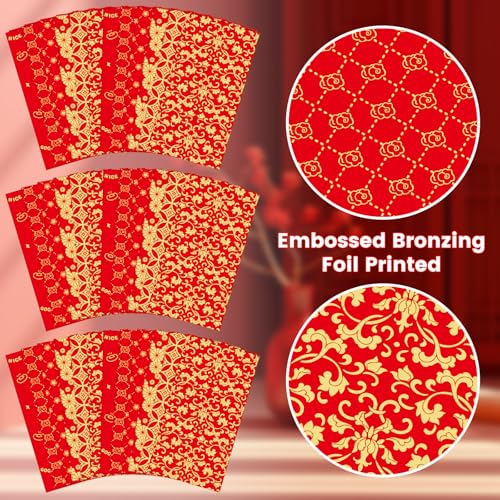 Chinese New Year Red Packets 2026,36 Pcs Money Envelopes with 6 Classic Embossed Bronzing Foil Designs for Cash Gifts & Decorations (Classic) - style: Classic
