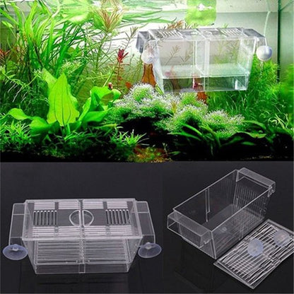 Fish Breeding Box Tank Aquarium Fish Tank Guppy Double Breeding Breeder Rearing Trap Box Hatchery Aquarium Isolation Box for Baby Shrimp Guppy