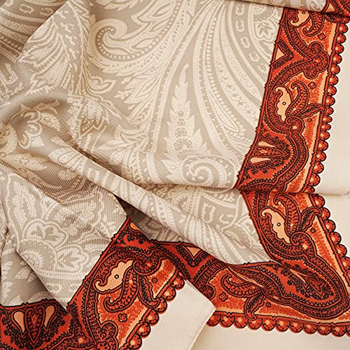 YOUR SMILE Silk Like Scarf Women's Fashion Pattern Large Square Satin Headscarf Headdress - color: 208