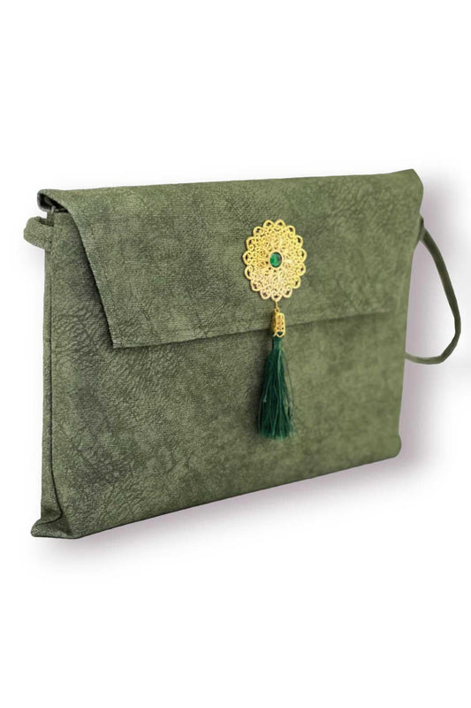 SODEF Quran Cover Case Bag Mosque Size 25 * 34 Cm Green Color Quran Kareem Holder - YEŞİL