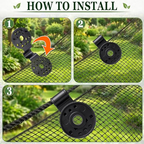 40 Pcs Shade Cloth Clips for Mesh and Thin Shade Fabric | Plastic Shade Net Fasteners, Round Black Design, for Mesh Tarps, Bird Netting, Garden Netting and Sun Shade Covers
