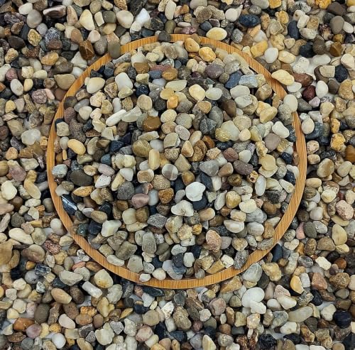 FANTIAN 2 lbs Aquarium Gravel, 1/4 inch Pea Gravel for Fish Tank | Natural Pebbles River Rocks for Plants, Succulent, Vase, Pond, Outdoor Landscaping, Drainage, Terrarium, Safe for Fish - size: 1/4 Inch
