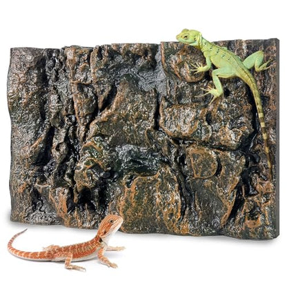 17.7x11.8in Rock Terrarium Background,3D Reptile Tank Background Board,Amphibian Stereo Backdrop Wall,Lizard Snake Gecko Spider Turtle Fish pet silo Background Decorative Panel(Yellow) - color: yellow-17.7"*11.8"（1pcs）