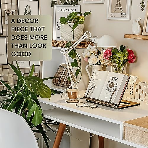Vigo Wood Book Stand, Book Holder, Reading Stand, Cookbook Holder, Recipe Book Stand, Wooden Book Stands for Reading, Cookbook Stand for Kitchen, Book Holder for Reading in Bed (Oak) - color: Oak