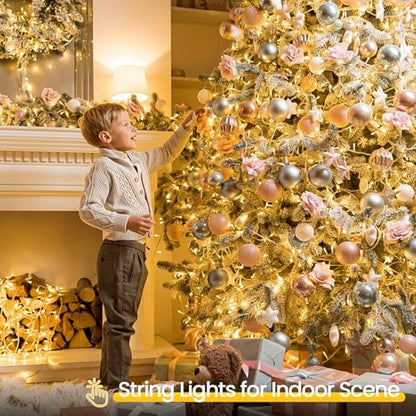 33FT 100 LED Battery Operated Christmas String Lights 8 Modes Twinkle Light - color: Warm White, size: 1PK(100LED)
