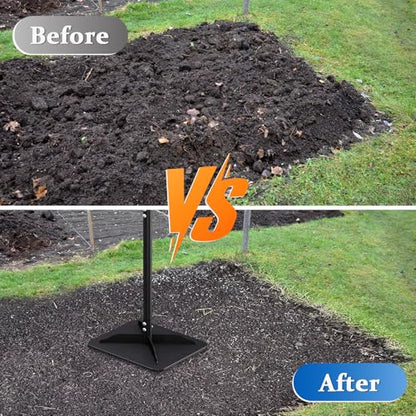 Steel Tamper Tool 10 * 12 Inch, Heavy Duty All Steel Tamper for Landscaping | Installing Pavers And Repairing Asphalt Pavements, Black