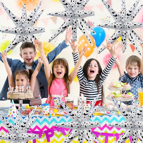 6 Pcs Spots Star Foil Balloons One-Piece 14-Pointed Star Balloon 4D Starburst Cone Mylar Balloon 22inch Christmas Birthday Wedding Wedding Anniversary Party Supplies (Spots) - color: 22 Inches Spots