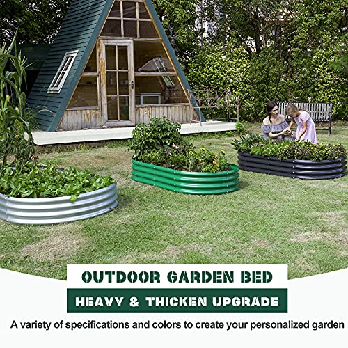 Land Guard 6ft Metal Raised Garden Bed，2 Pcs Galvanized Planter Raised Beds for Vegetables………… - color: 1-silver, size: 6×3×1ft(2pcs）