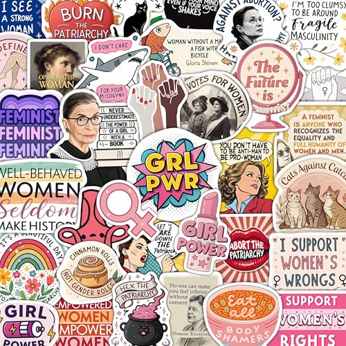 100Pcs Feminist Stickers, Decals - Feminism Stickers for Water Bottle, Laptop - Feminist Party Supplies & Dacorations - Gift for Women & Men - color: Feminist Stickers