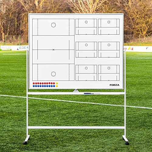 FORZA Double-Sided Wheeled Coaching Whiteboards | Dry Erase Board Equipped with Magnetic Markers, Pen & Eraser [60in x 47in or 35.4in x 24in] (Lacrosse, 60" x 47") - size: 60" x 47", style: Lacrosse