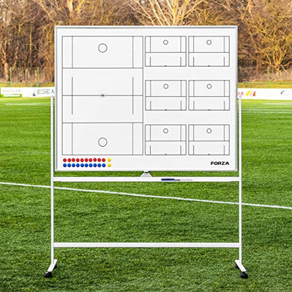 FORZA Double-Sided Wheeled Coaching Whiteboards | Dry Erase Board Equipped with Magnetic Markers, Pen & Eraser [60in x 47in or 35.4in x 24in] (Lacrosse, 60" x 47") - size: 60" x 47", style: Lacrosse