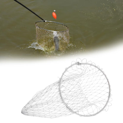 Abaodam Fish Net Bag Accessories Mesh Collapsible Fishing Net Replacement Fishing Net Pole Foldable Fishing Trap - color: Silver