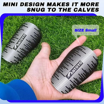 Mini Shin Guards Soccer Kids,Small Protective Gear with Fixed Straps | 2 Pairs Small Tiny Shin Pads Match Equipment Protective Tiny Shin Guards Soccer for All Ages - color: White Stars, size: XS(H: 3.1 in,W: 2.1 in)
