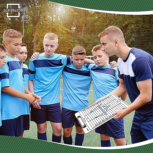 SCRIBBLEDO Football Dry Erase Whiteboard for Coaches, 15x9 Double Sided Coaching Clipboard for Plays Drills and Lineups, Coach Gift