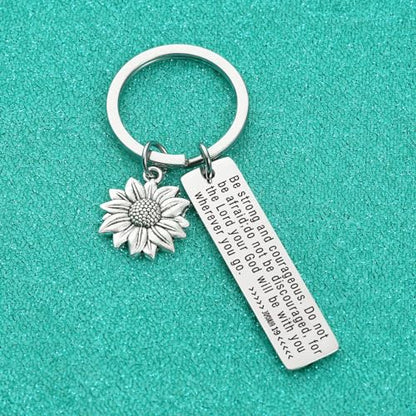 7RVZM Bible Verse Keychain Religious Gift Inspirational Jewelry Christening Keychain Goddaughter Gift