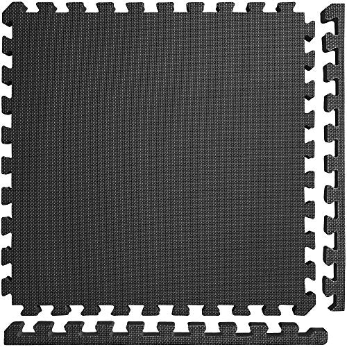 Meister X-Thick 1.5" Interlocking EVA Foam Mats - BK - 36 Tiles (144 Sqft) | Extra-thick 2X cushioning w/ anti-slip grip. 2' x 2' puzzle mats for wrestling, MMA, gymnastics, home gyms and play areas - color: Black, size: 36 Tiles (144 Sqft)