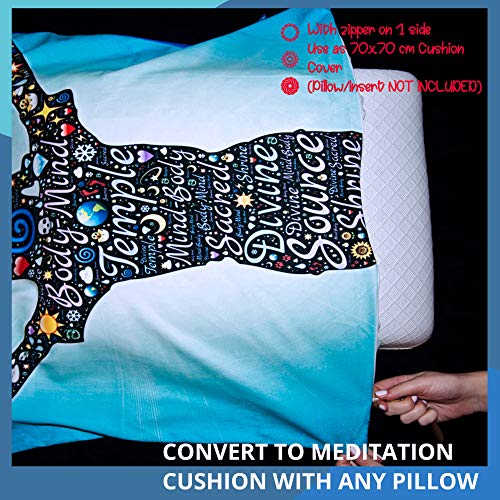 Woman Wall Decor-Premium velvet Meditation Mat|Wall art Tapestry Wall Hanging |Convertible meditation cushion cover|Unique Meditation Gift for Men, Women|Dual Printed,travel Yoga mat 70x70cm|Satin Bag