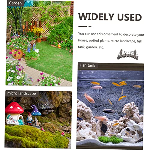 STOBOK 2pcs Mini Fairy Bridge Statue for DIY Landscaping Decor Resin Bridge Shape for Bonsai Aquarium and Home Decor