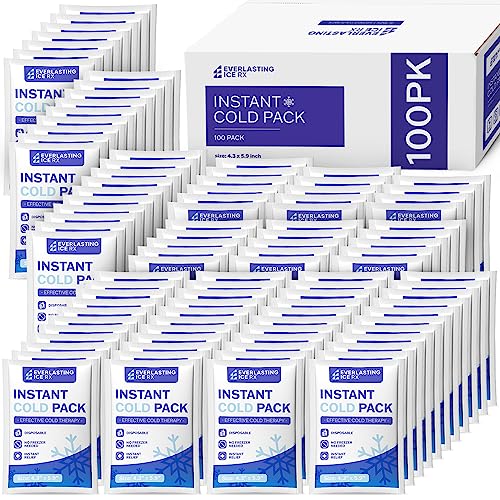 100 Pack - Instant Cold Packs - Instant Ice Packs for Injuries | Disposable Cold Compress Ice Pack for Pain Relief, Swelling, Inflammation, Sprains, Toothache - Cold Pack for Athletes - style: 100 Pack