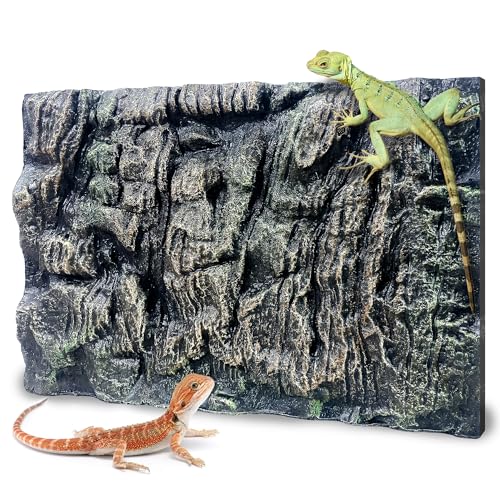 17.7x11.8in Rock Terrarium Background,3D Reptile Tank Background Board,Amphibian Stereo Backdrop Wall,Lizard Snake Gecko Spider Fish pet silo Background Decorative Panel(Paleyellow) - color: Paleyellow-17.7"*11.8"（1pcs）