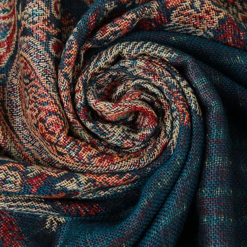 TUSHUSTY Pashmina Feel Rave Shawl Wrap for Women Men Hijab Scarf - color: Teal 2