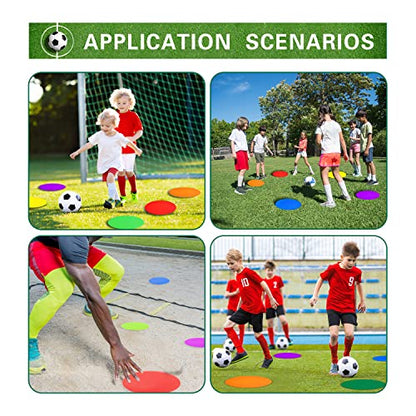 Poly Spot Markers 4 inch/9 inch Non-Slip Rubber Agility Training Markers Floor Dots Flat Field Cones for Football, Soccer, Basketball, School Exercise Drills, Dance Practice - style: 9 inch 24 Pcs (TPE)