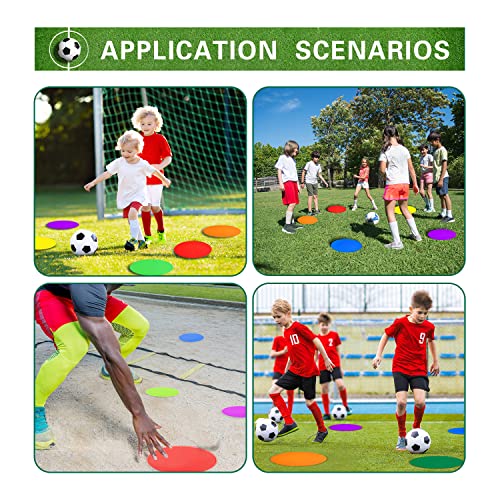 Poly Spot Markers 4 inch/9 inch Non-Slip Rubber Agility Training Markers Floor Dots Flat Field Cones for Football, Soccer, Basketball, School Exercise Drills, Dance Practice - style: 9 inch 36 Pcs (TPE)