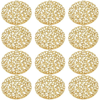 12 Pcs Gold Ramadan Tray Eid Mubarak Tray Ramadan Plate Reusable Snack Serving Plate for Ramadan Festival Desktop Decoration