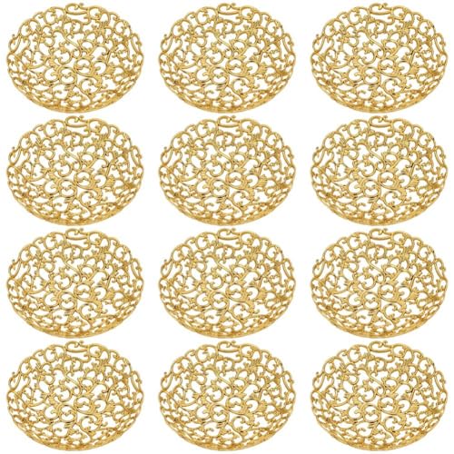 12 Pcs Gold Ramadan Tray Eid Mubarak Tray Ramadan Plate Reusable Snack Serving Plate for Ramadan Festival Desktop Decoration
