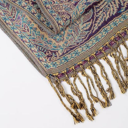 TUSHUSTY Pashmina Feel Shawls Wraps Rave Scarf for Women Soft Silky Reversible Men Scarves Hijab - color: Purple 2
