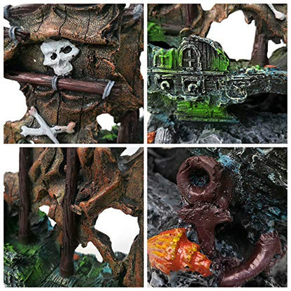 M2cbridge Antique Roman Column Ruins European Castle Aquarium Decorations Fish Tank Hideout Rocks (Pirate Shipwreck) - color: Pirate Shipwreck